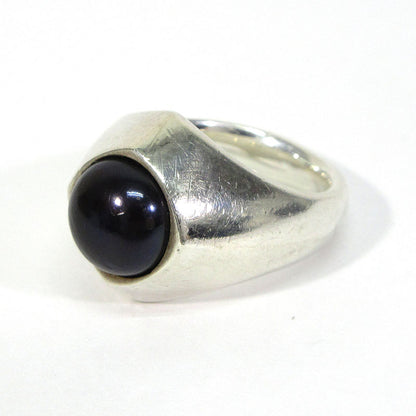 LAMP PEARL RING ランプパールリング リング・指輪 A-94 ブラック×シルバー【三重本店】