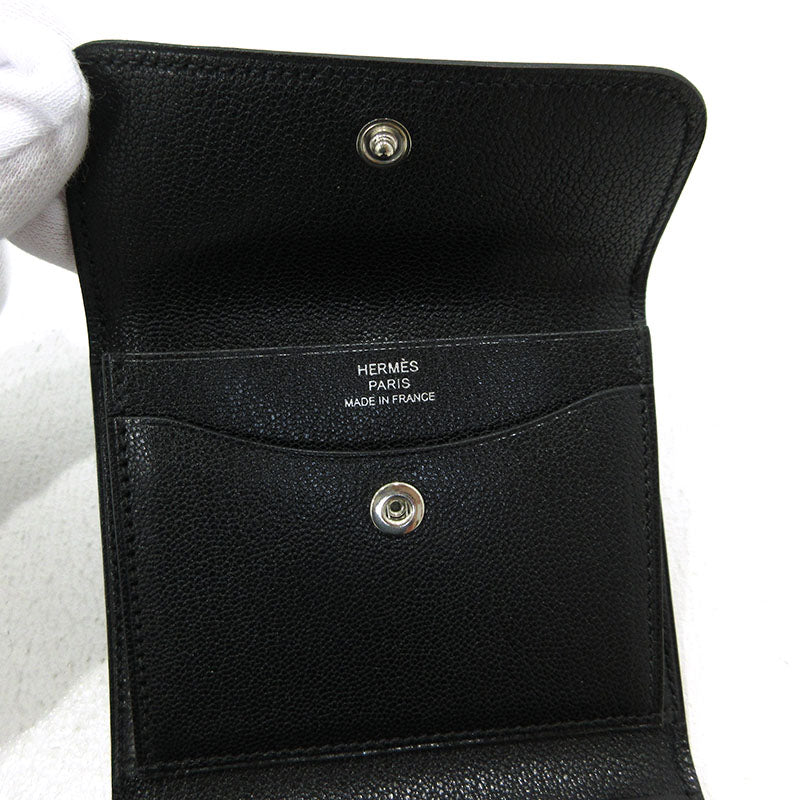 HERMES | エルメス イリアード コンパクト 二つ折り財布 コインケース ブラック【三重本店】