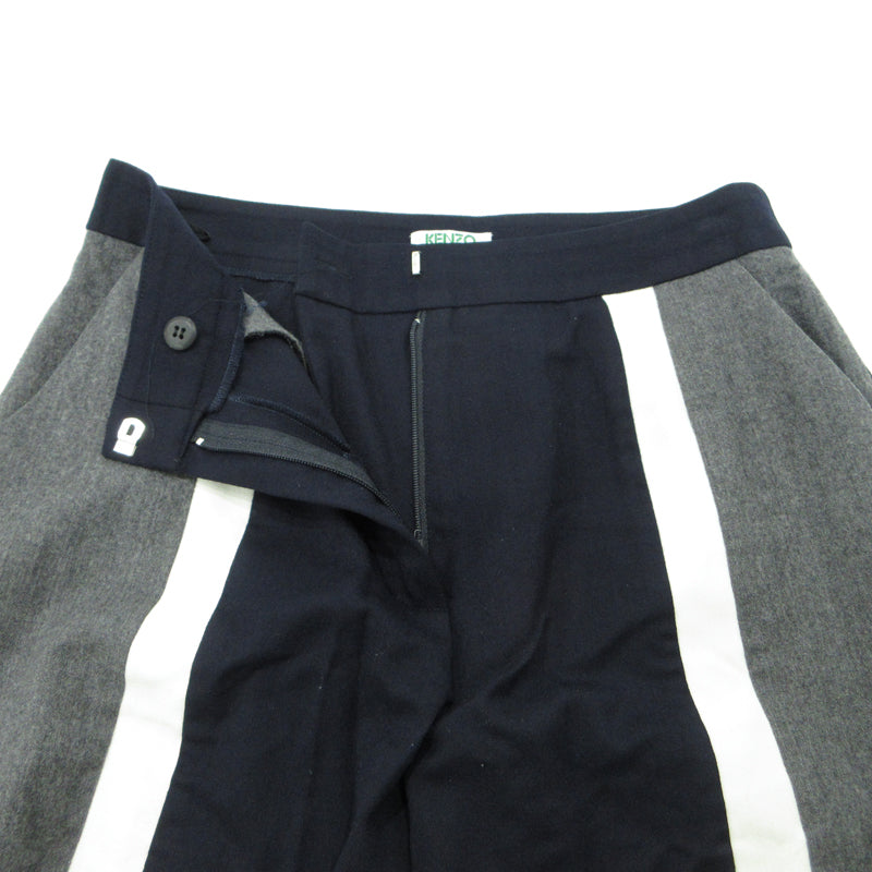 KENZO | ケンゾー F962PA1905AW Flannel Colorblock Cropped Slim Pant その他ボトムス ネイビー×グレー サイズ：34【三重本店】