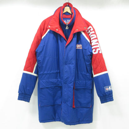 STARTER | スターター X NFL GIANTS 90s アメフト 中綿ジャケット ベンチコート 中綿ジャケット ブルー サイズ：L【三重本店】