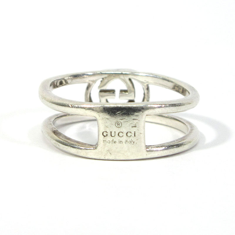 GUCCI | グッチ インターロッキングG スリム オープン バンド サイズ：9(グッチリングサイズ) リング・指輪 298036 J8400 8106 シルバー【三重本店】