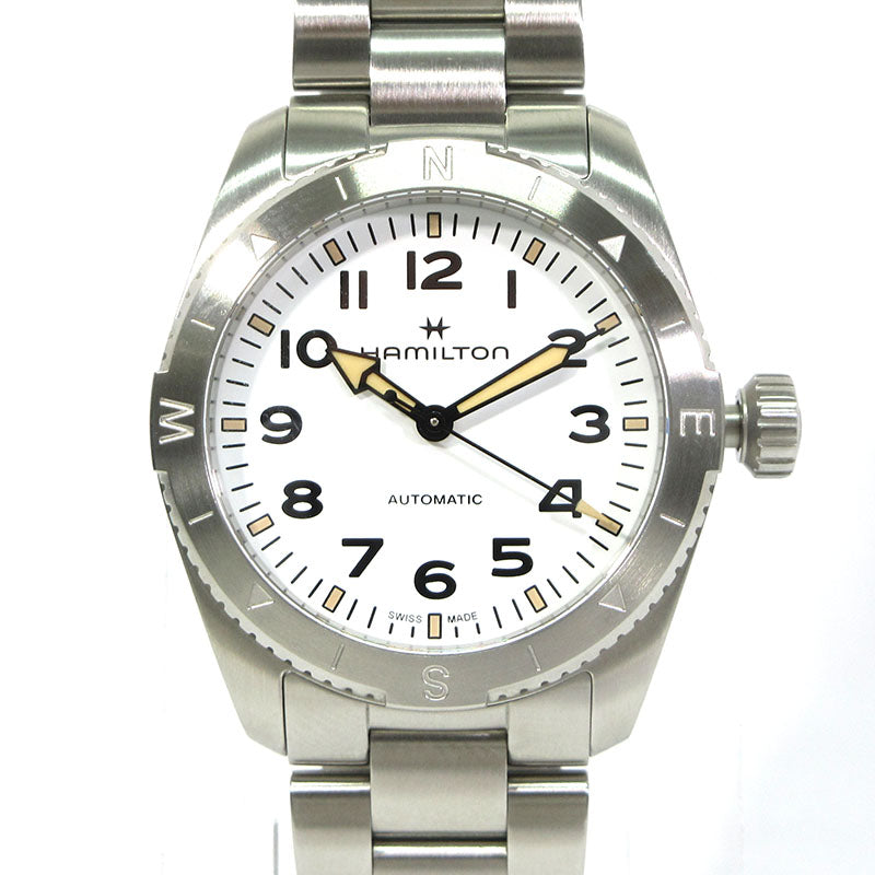 HAMILTON | ハミルトン Khaki Field Expedition Auto 純正メタルバンド交換品 腕時計 H70225510 アナログ表示 自動巻き(手巻付き) ホワイト×シルバー【三重本店】