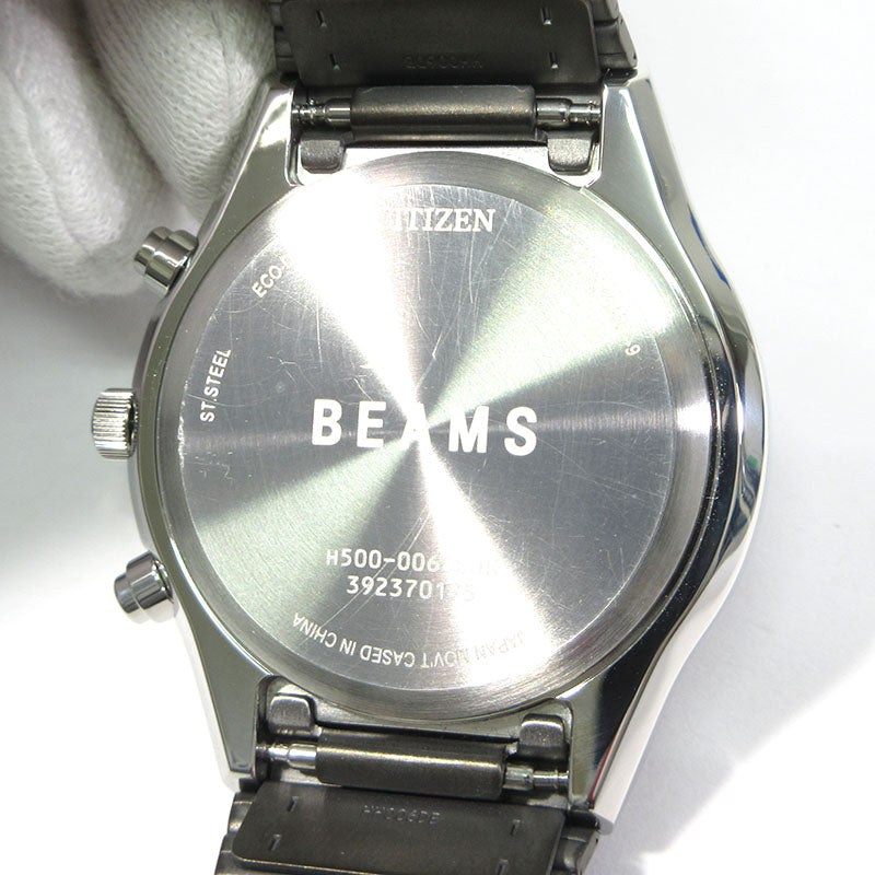 CITIZEN | シチズン BEAMS 別注 1984 CHRONO 腕時計 11-48-0748-848 クロノグラフ エコドライブ ブラック系×ホワイト×シルバー【三重本店】