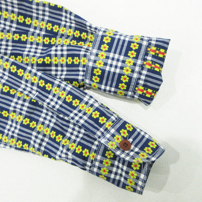 COMME des GARCONS HOMME | コムデギャルソンオム 総柄 チェック柄 長袖シャツ HJ-B033 ネイビー×ホワイト サイズ：XS【三重本店】