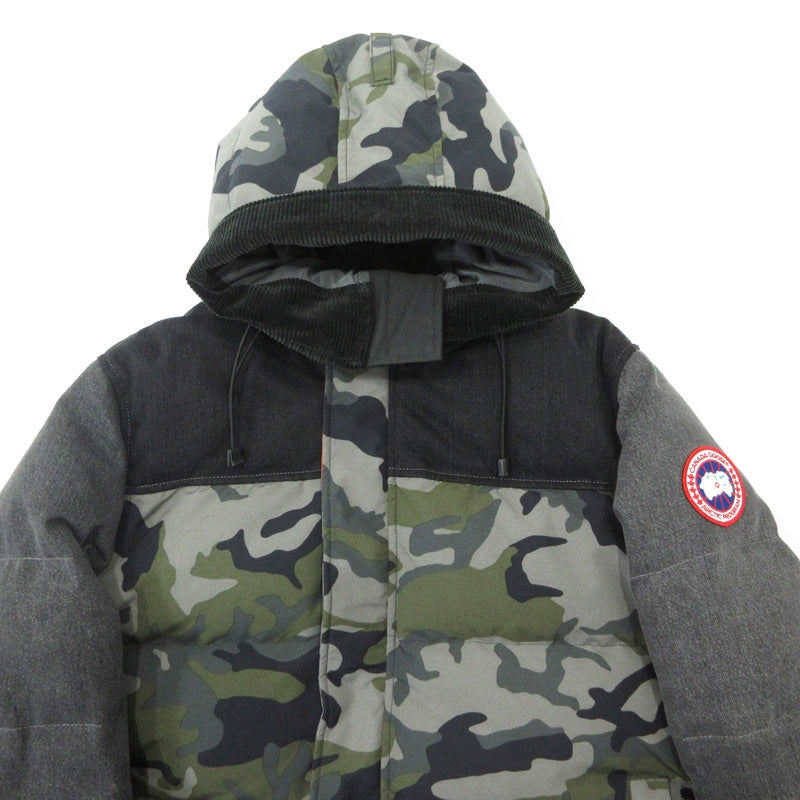 eYe COMME des GARCONS JUNYA WATANABE MAN | アイコムデギャルソンジュンヤワタナベマン × CANADA GOOSE カナダグース MacMillan Parka マクミラン 迷彩柄 総柄切替え ダウンジャケット WF-J901 グレー×マルチカラー カモ サイズ：L【三重本店】