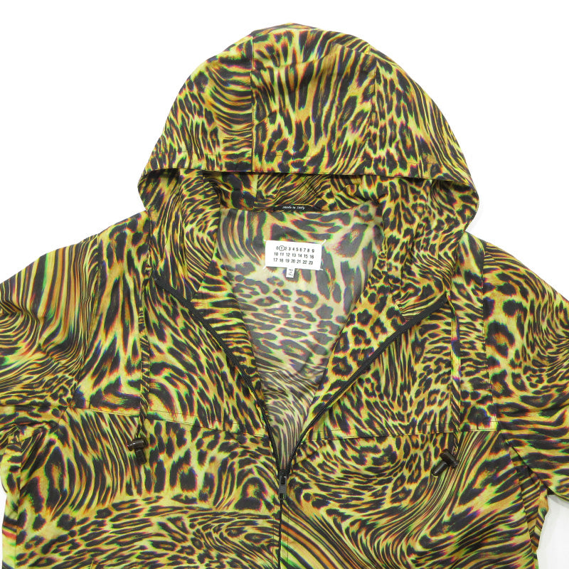 Maison Margiela | メゾンマルジェラ レオパードナイロンジャケット 豹柄 総柄ナイロンジップパーカー ナイロンジャケット S51AM0417 イエロー×ブラック ベージュ系 マルチカラー サイズ：36【三重本店】