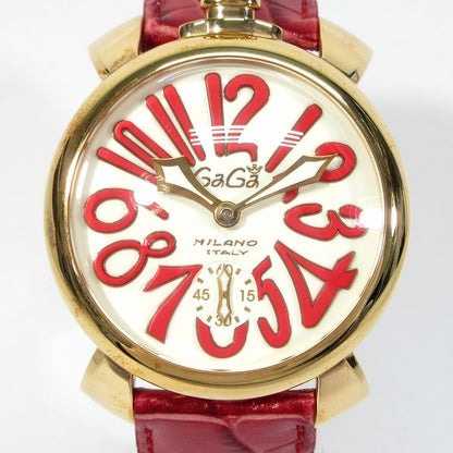 GaGaMILANO | ガガミラノ MANUALE(マヌアーレ) 48MM 腕時計 5011 アナログ表示 手巻き ホワイト×ゴールドなど【三重本店】