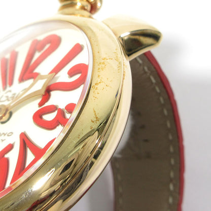 GaGaMILANO | ガガミラノ MANUALE(マヌアーレ) 48MM 腕時計 5011 アナログ表示 手巻き ホワイト×ゴールドなど【三重本店】