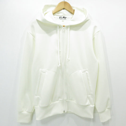 PLAY COMME des GARCONS | プレイコムデギャルソン ジップアップパーカー インベーダー パーカー AZ-T334-051-3-4 ホワイト サイズ：M【三重本店】