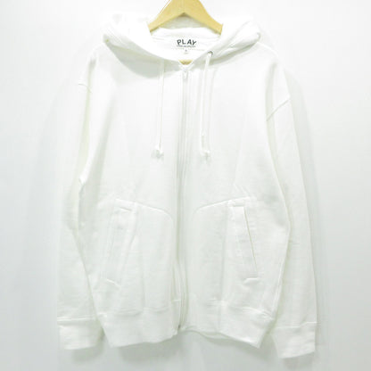 PLAY COMME des GARCONS | プレイコムデギャルソン BLACK HEART ブラックハート長袖ジップ パーカー AX-T343-051-2-7 ホワイト サイズ：XL【三重本店】