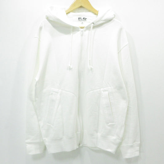 PLAY COMME des GARCONS | プレイコムデギャルソン BLACK HEART ブラックハート長袖ジップ パーカー AX-T343-051-2-7 ホワイト サイズ：XL【三重本店】