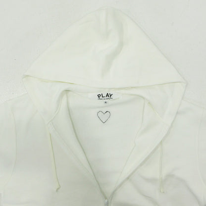 PLAY COMME des GARCONS | プレイコムデギャルソン BLACK HEART ブラックハート長袖ジップ パーカー AX-T343-051-2-7 ホワイト サイズ：XL【三重本店】