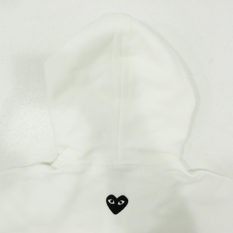 PLAY COMME des GARCONS | プレイコムデギャルソン BLACK HEART ブラックハート長袖ジップ パーカー AX-T343-051-2-7 ホワイト サイズ：XL【三重本店】