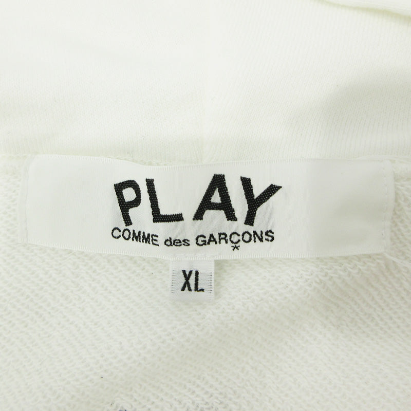 PLAY COMME des GARCONS | プレイコムデギャルソン BLACK HEART ブラックハート長袖ジップ パーカー AX-T343-051-2-7 ホワイト サイズ：XL【三重本店】