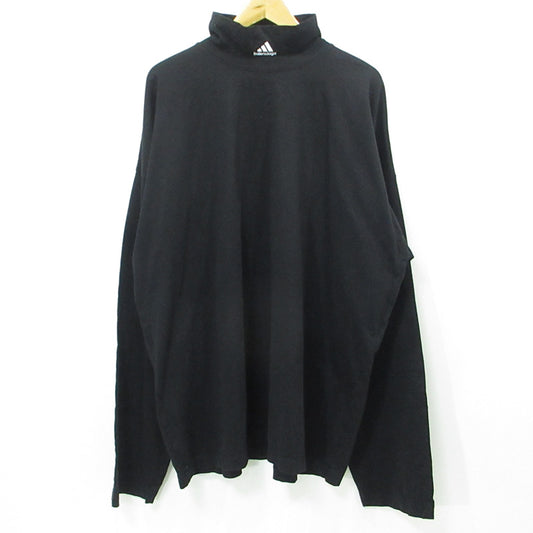 BALENCIAGA | バレンシアガ × adidas (アディダス) ロゴ刺繍ハイネック 長袖Ｔシャツ 724591 TNVP8 ブラック サイズ：S【三重本店】