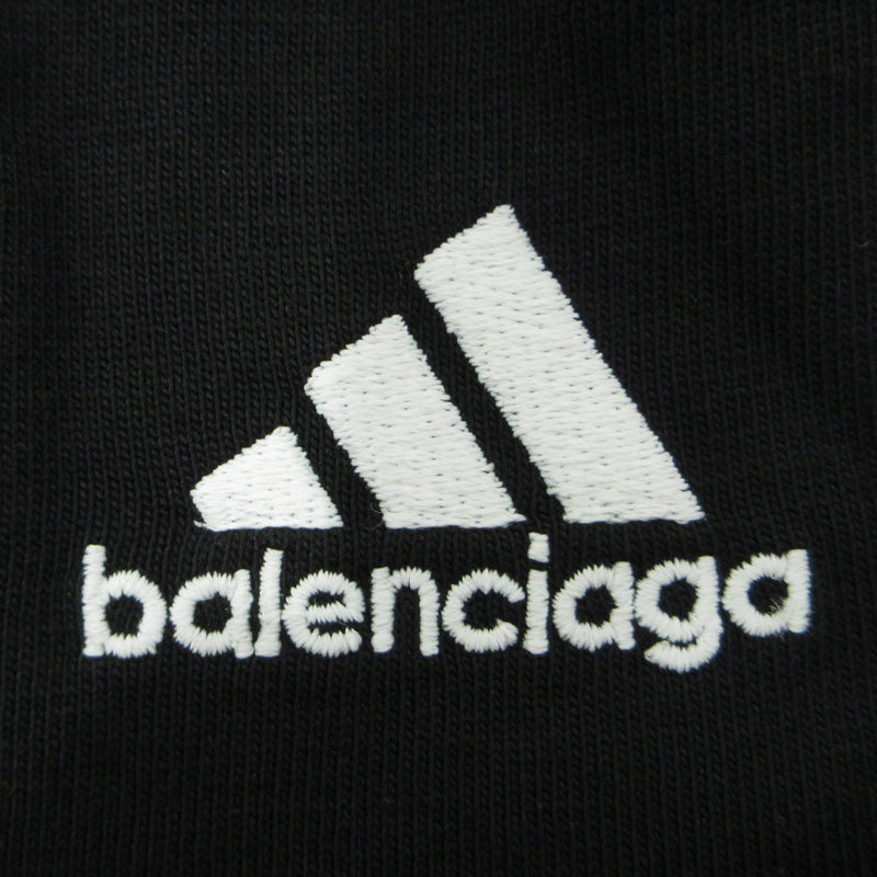 BALENCIAGA | バレンシアガ × adidas (アディダス) ロゴ刺繍ハイネック 長袖Ｔシャツ 724591 TNVP8 ブラック サイズ：S【三重本店】