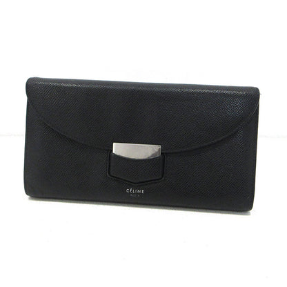 CELINE | セリーヌ ラージ 二つ折り トロッター ラージ フラップマルチファクション 長財布 107853 ブラック【三重本店】