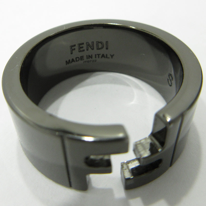 FENDI | フェンディ ルテニウム FFモチーフ リング・指輪 7AJ193 ブラック サイズ：S【三重本店】