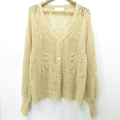 Botanical Pattern Knitted Lame Cardigan カーディガン MM22PS-KN732 ベージュ サイズ：1【三重本店】
