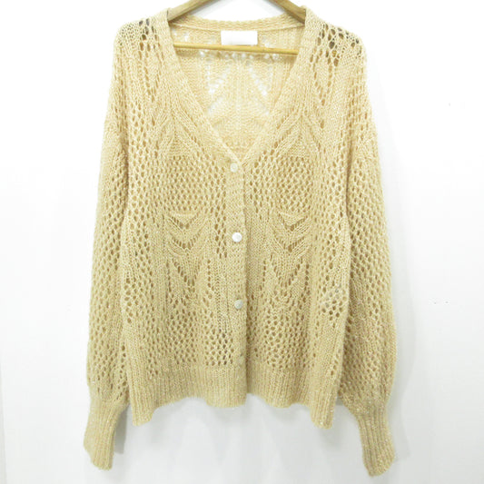 Botanical Pattern Knitted Lame Cardigan カーディガン MM22PS-KN732 ベージュ サイズ：1【三重本店】
