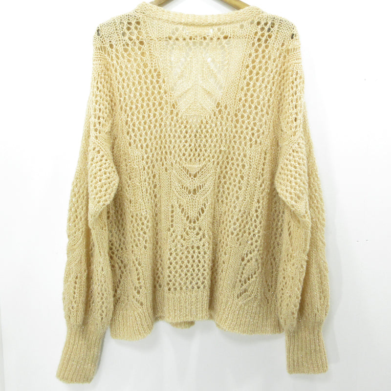 Botanical Pattern Knitted Lame Cardigan カーディガン MM22PS-KN732 ベージュ サイズ：1【三重本店】