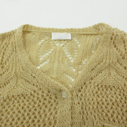 Botanical Pattern Knitted Lame Cardigan カーディガン MM22PS-KN732 ベージュ サイズ：1【三重本店】