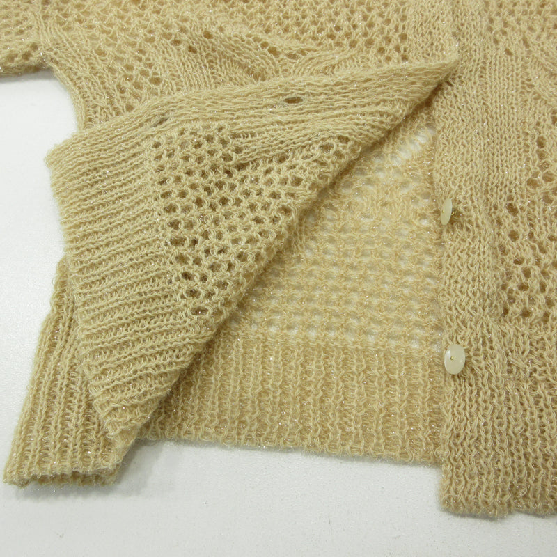 Botanical Pattern Knitted Lame Cardigan カーディガン MM22PS-KN732 ベージュ サイズ：1【三重本店】