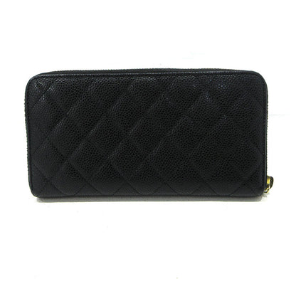 CHANEL | シャネル ココマーク キャビアスキン ラウンドファスナー 長財布 A50097 ブラック【三重本店】