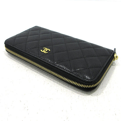 CHANEL | シャネル ココマーク キャビアスキン ラウンドファスナー 長財布 A50097 ブラック【三重本店】