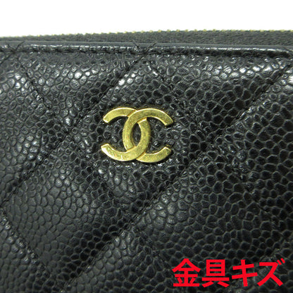 CHANEL | シャネル ココマーク キャビアスキン ラウンドファスナー 長財布 A50097 ブラック【三重本店】