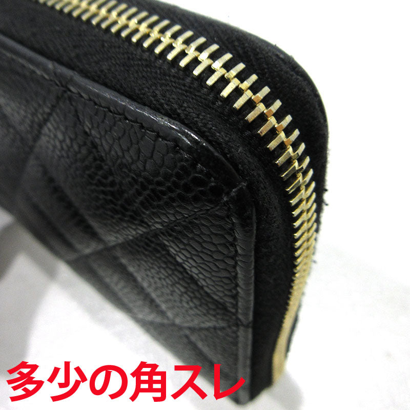 CHANEL | シャネル ココマーク キャビアスキン ラウンドファスナー 長財布 A50097 ブラック【三重本店】