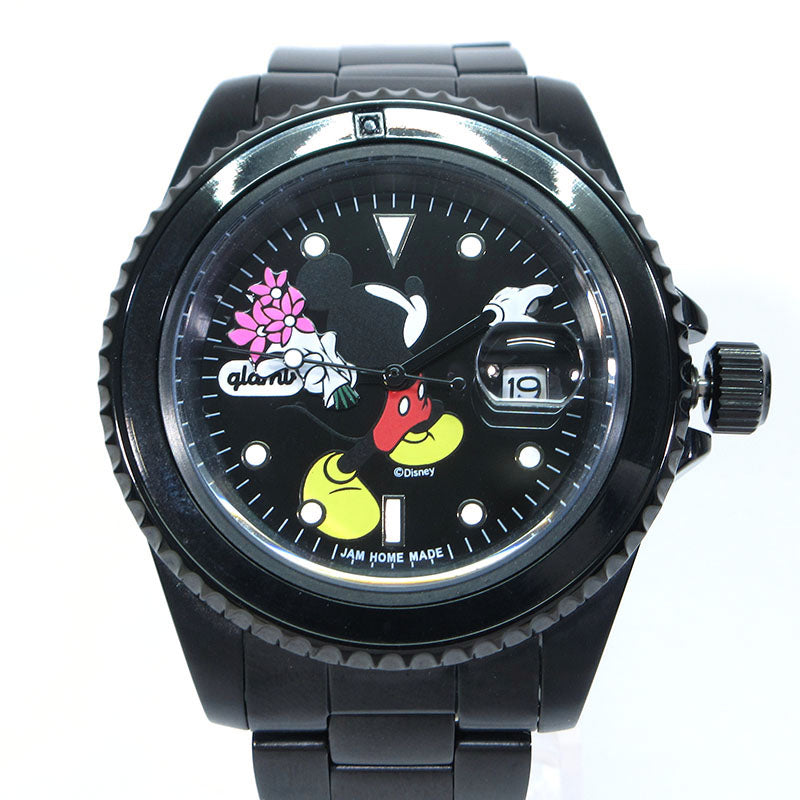 glamb | グラム ×JAM HOME MADE×Disney トリプルコラボレーションウォッチ Throw Mickey 腕時計 GB13AT / AC23 アナログ表示 クオーツ ブラック×マルチカラー【三重本店】