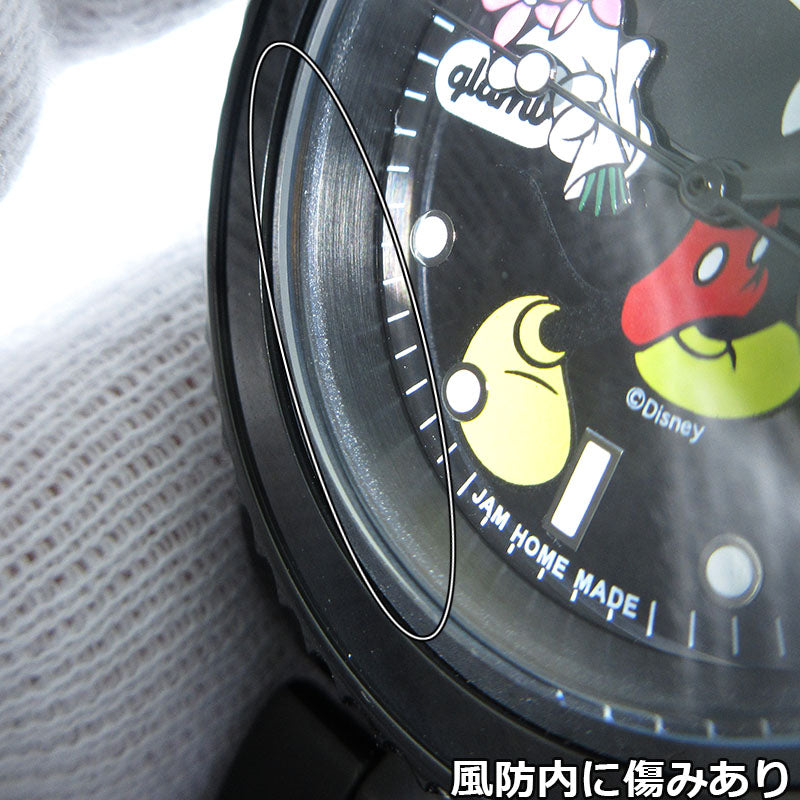 glamb | グラム ×JAM HOME MADE×Disney トリプルコラボレーションウォッチ Throw Mickey 腕時計 GB13AT / AC23 アナログ表示 クオーツ ブラック×マルチカラー【三重本店】