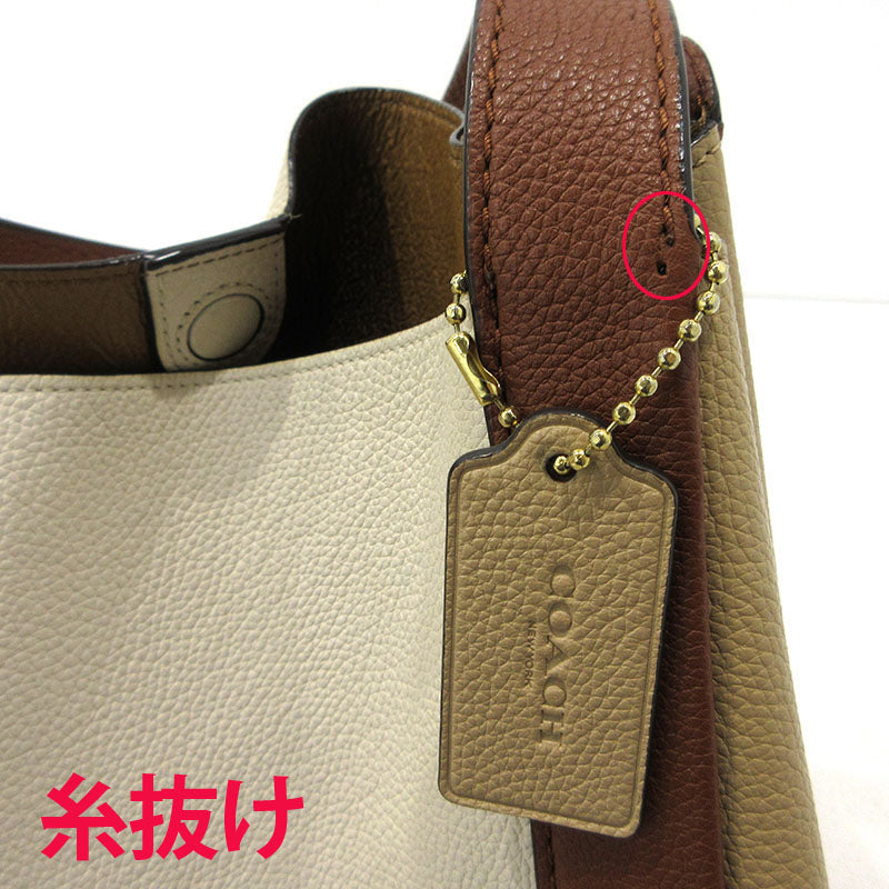 COACH | コーチ ハドリー ホーボー カラーブロック ショルダーバッグ E1980-76088 ホワイト×ブラウン【三重本店】