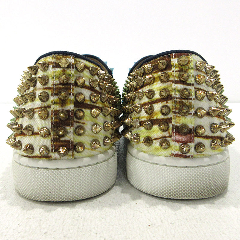 Christian Louboutin | クリスチャンルブタン スタッズ スリッポン ブルー×ゴールド【三重本店】