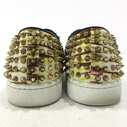 Christian Louboutin | クリスチャンルブタン スタッズ スリッポン ブルー×ゴールド【三重本店】