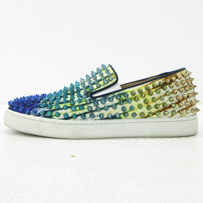 Christian Louboutin | クリスチャンルブタン スタッズ スリッポン ブルー×ゴールド【三重本店】