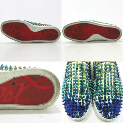 Christian Louboutin | クリスチャンルブタン スタッズ スリッポン ブルー×ゴールド【三重本店】