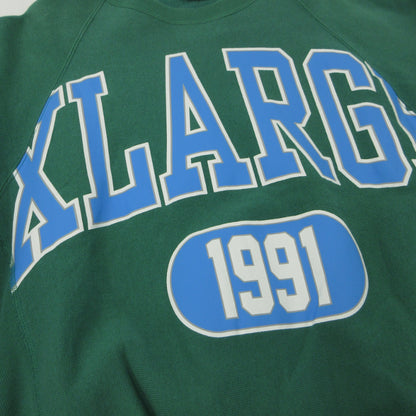 X-LARGE | エクストララージ COLLEGE RAGLAN CREWNECK SWEAT スウェット グリーン サイズ：M【三重本店】