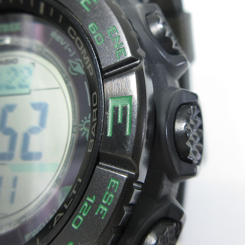 CASIO | カシオ PRO TREK プロトレック マルチフィールドライン RM Series(リアルマテリアルシリーズ) 腕時計 PRW-S3500-1 デジタル表示 タフソーラー電波時計 ブラック×グリーン系【三重本店】