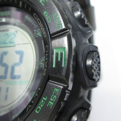 CASIO | カシオ PRO TREK プロトレック マルチフィールドライン RM Series(リアルマテリアルシリーズ) 腕時計 PRW-S3500-1 デジタル表示 タフソーラー電波時計 ブラック×グリーン系【三重本店】