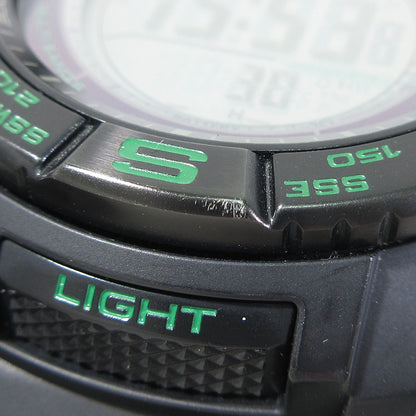 CASIO | カシオ PRO TREK プロトレック マルチフィールドライン RM Series(リアルマテリアルシリーズ) 腕時計 PRW-S3500-1 デジタル表示 タフソーラー電波時計 ブラック×グリーン系【三重本店】