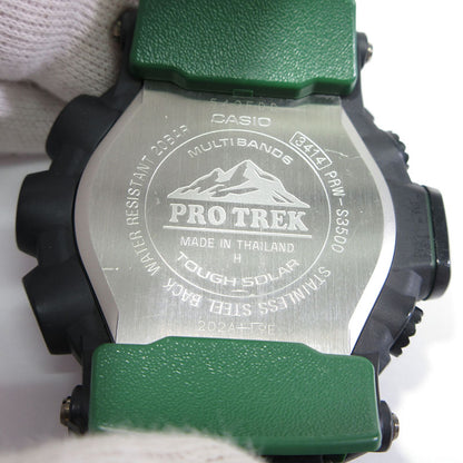 CASIO | カシオ PRO TREK プロトレック マルチフィールドライン RM Series(リアルマテリアルシリーズ) 腕時計 PRW-S3500-1 デジタル表示 タフソーラー電波時計 ブラック×グリーン系【三重本店】