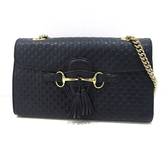 GUCCI | グッチ エミリー チェーン ショルダーバッグ 449635 ネイビー【三重本店】