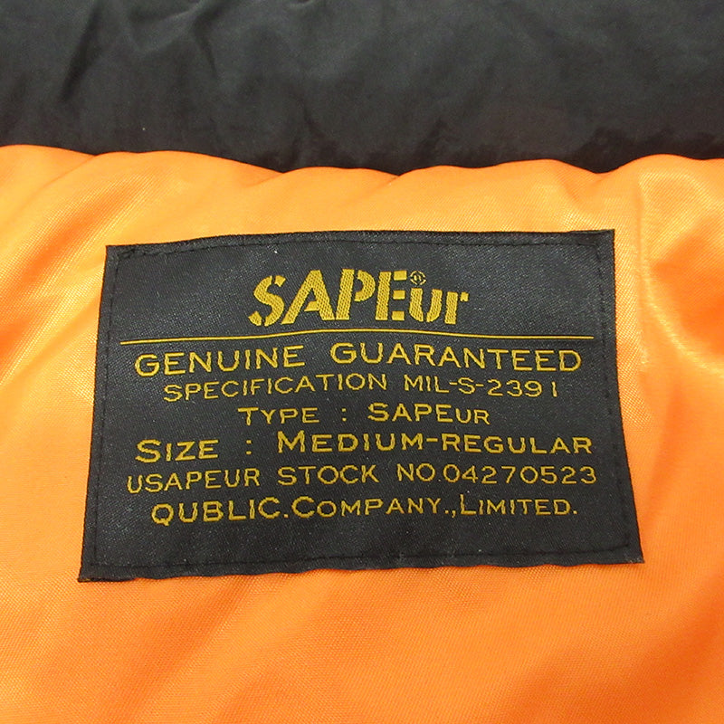 SAPEur | サプール B-3 TYPE DOWN JACKET ダウンジャケット ブラック サイズ：M【三重本店】