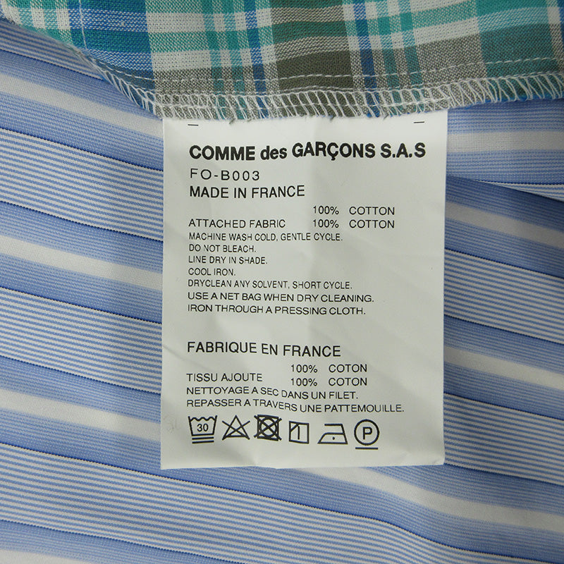 COMME des GARCONS SHIRT | コムデギャルソンシャツ パッチワークシャツ 長袖シャツ FO-B003 ブルー サイズ：M【三重本店】