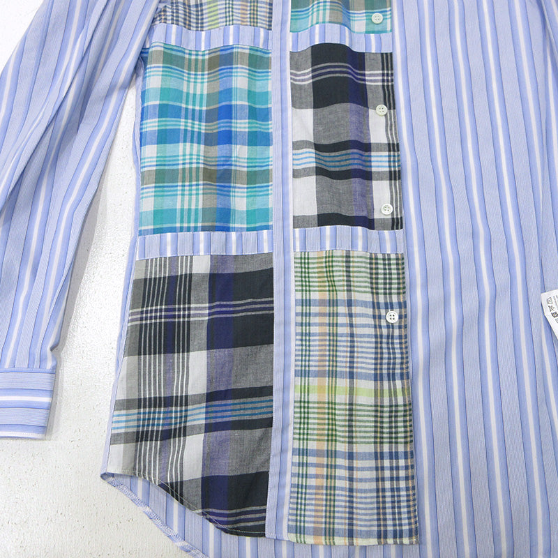 COMME des GARCONS SHIRT | コムデギャルソンシャツ パッチワークシャツ 長袖シャツ FO-B003 ブルー サイズ：M【三重本店】
