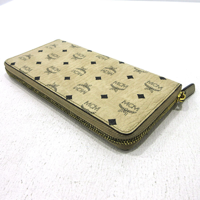 MCM | エム・シー・エム ラウンドファスナー 長財布 MXL8SVI92CO001 ベージュ【三重本店】