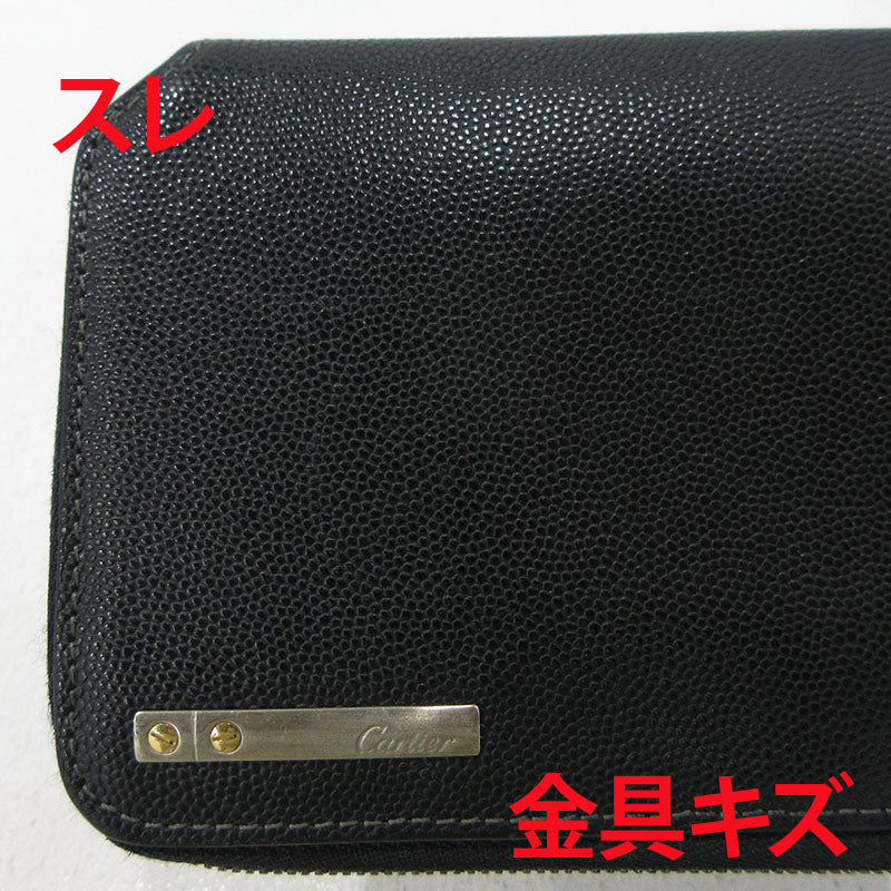 CARTIER | カルティエ サントスドゥカルティエ ラウンドファスナー 長財布 L3000942 ブラック【三重本店】