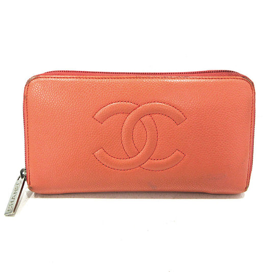 CHANEL | シャネル ココマーク ラウンドファスナー 長財布 A50071 サーモンピンク【三重本店】